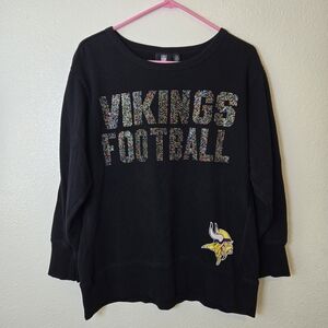 Minnesota Vikings Women’s Sweatshirt Size Large Rhinestone NFL Team Apparel